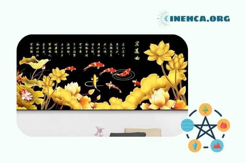 Các loại tranh bông sen vàng phong thủy phổ biến