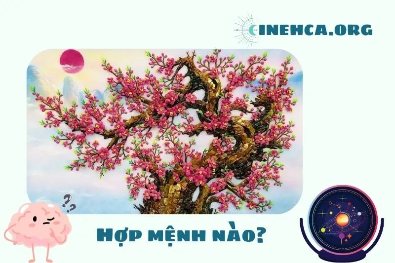 Tranh Cây Đào Nở Phong Thủy Cho Các Mệnh